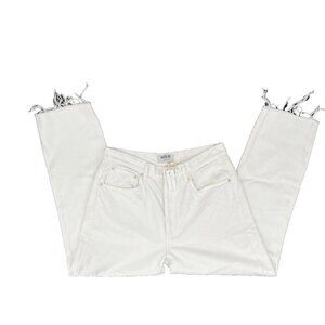 Agolde Riley High Rise Straight Crop STRETCH Women's 29 in Sour Cream White